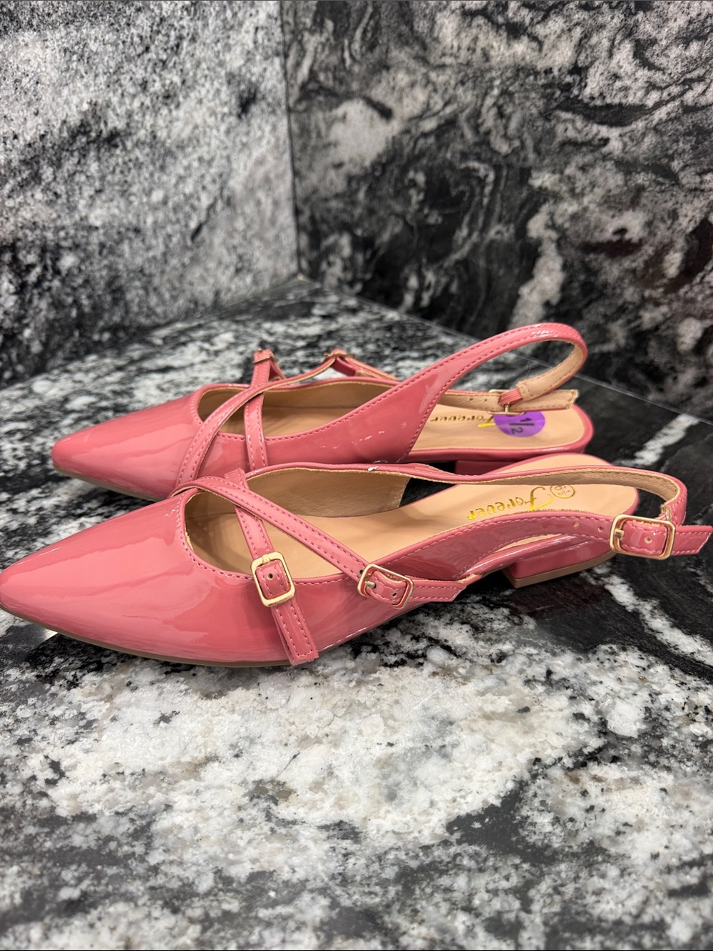 Women's Pink Slingback Pointed Toe Flats